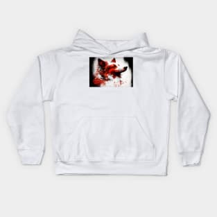 Abstract Splash Painting Of A Dog In Black And Red Colours Kids Hoodie